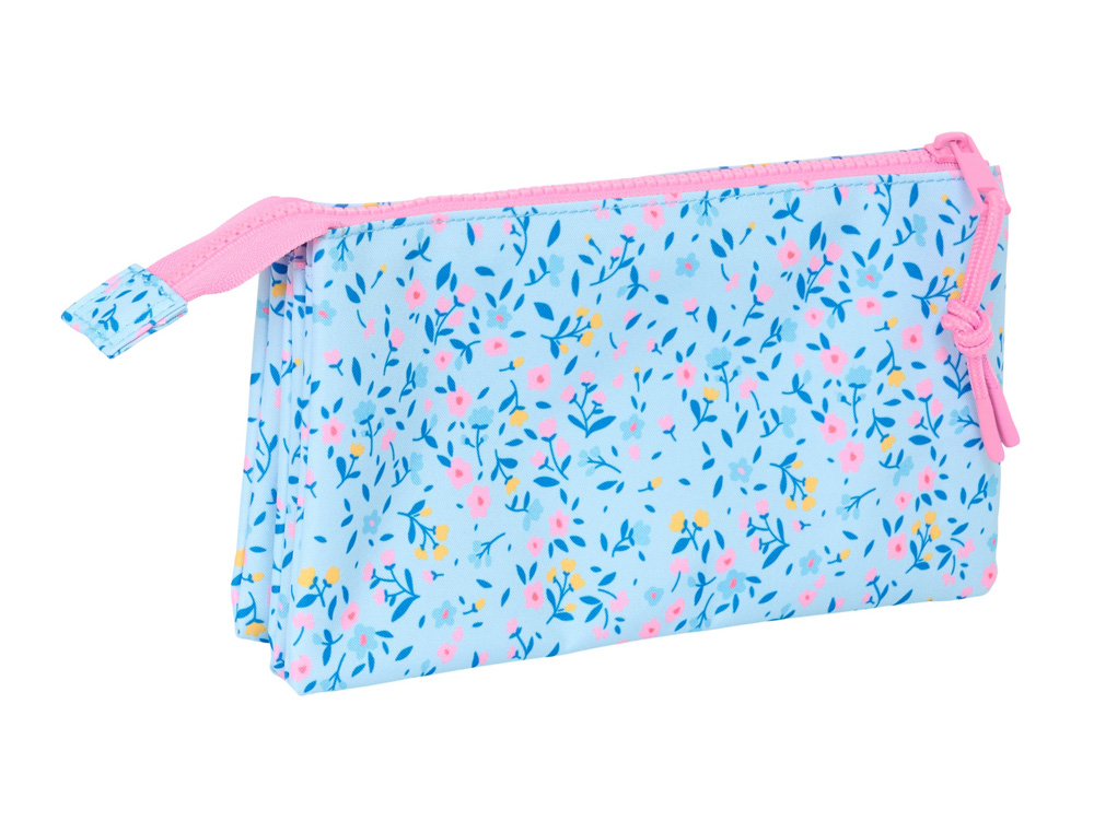 BOLSO ESCOLAR PORTATODO SAFTA TRIPLE VICKY MARTIN BERROCAL PARAISO 120X220X30 MM