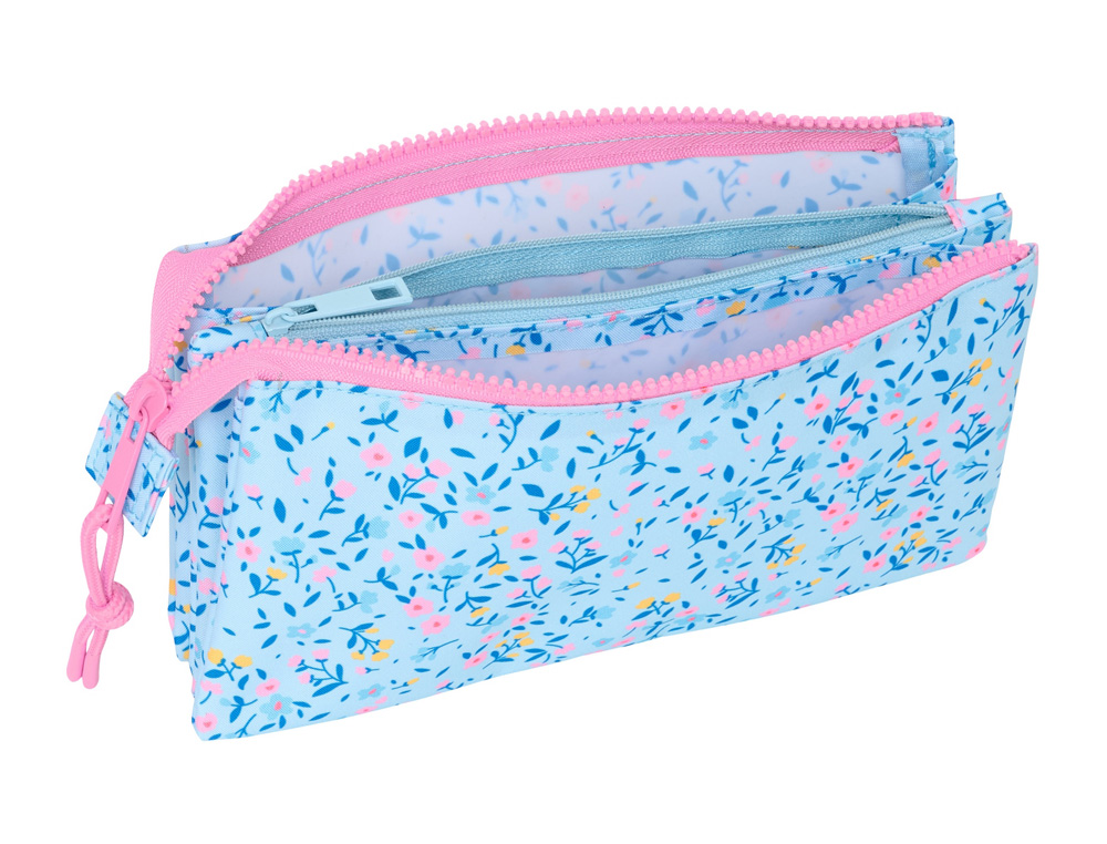 BOLSO ESCOLAR PORTATODO SAFTA TRIPLE VICKY MARTIN BERROCAL PARAISO 120X220X30 MM