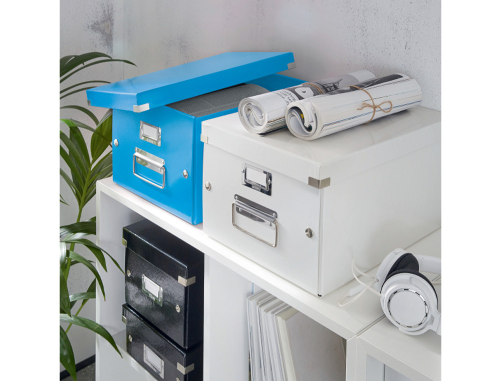 CAJA DE ALMACENAMIENTO LEITZ CLICK&STORE CD BOX COLOR AZUL 143X147X352 MM