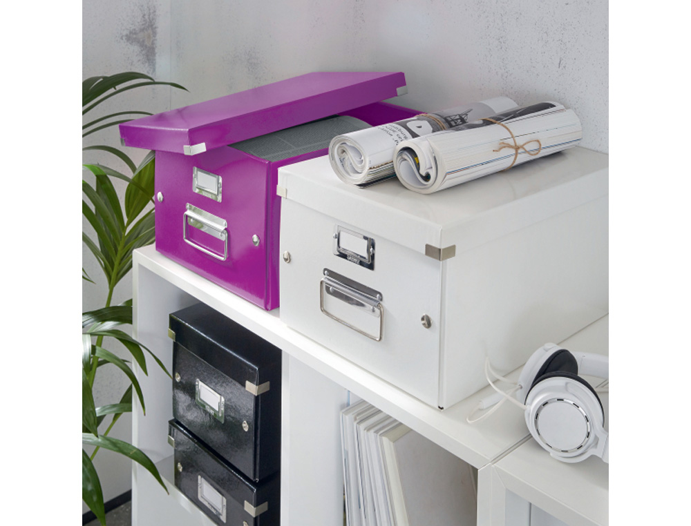 CAJA DE ALMACENAMIENTO LEITZ CLICK&STORE CD BOX COLOR VIOLETA 143X147X352 MM