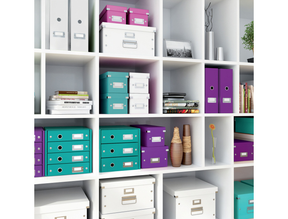 CAJA DE ALMACENAMIENTO LEITZ CLICK&STORE CD BOX COLOR VIOLETA 143X147X352 MM