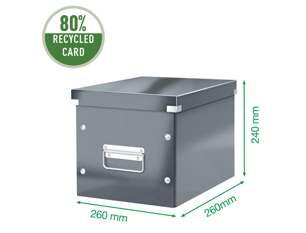 CAJA DE ALMACENAMIENTO LEITZ CLICK&STORE CUBICA MEDIANA COLOR BLANCO 265X265X250 MM