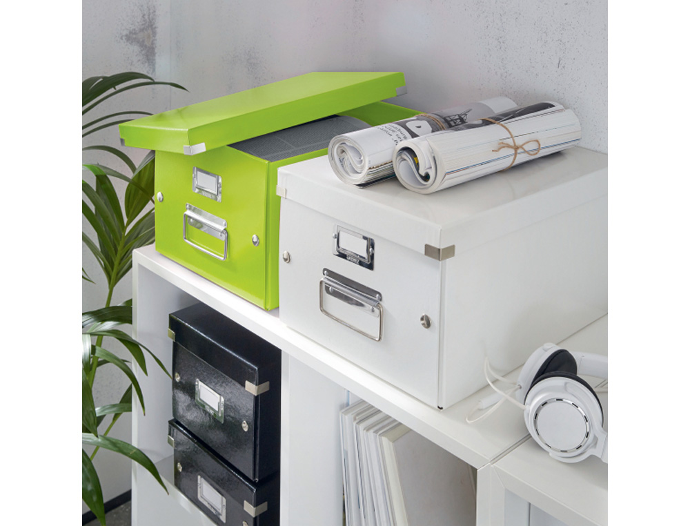 CAJA DE ALMACENAMIENTO LEITZ CLICK&STORE DVD BOX COLOR VERDE 206X147X352 MM