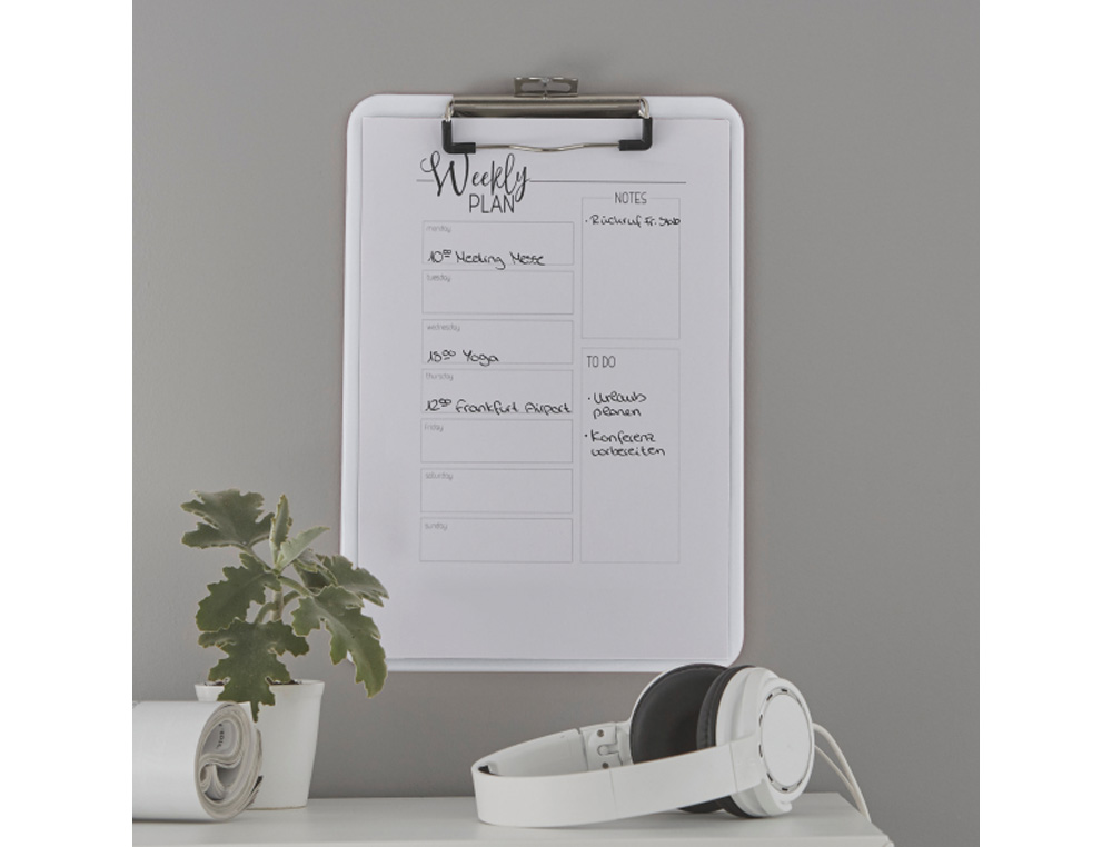 CARPETA LEITZ WOW PLASTICO RIGIDO DIN A4 CON PINZA SUPERIOR COLOR BLANCO