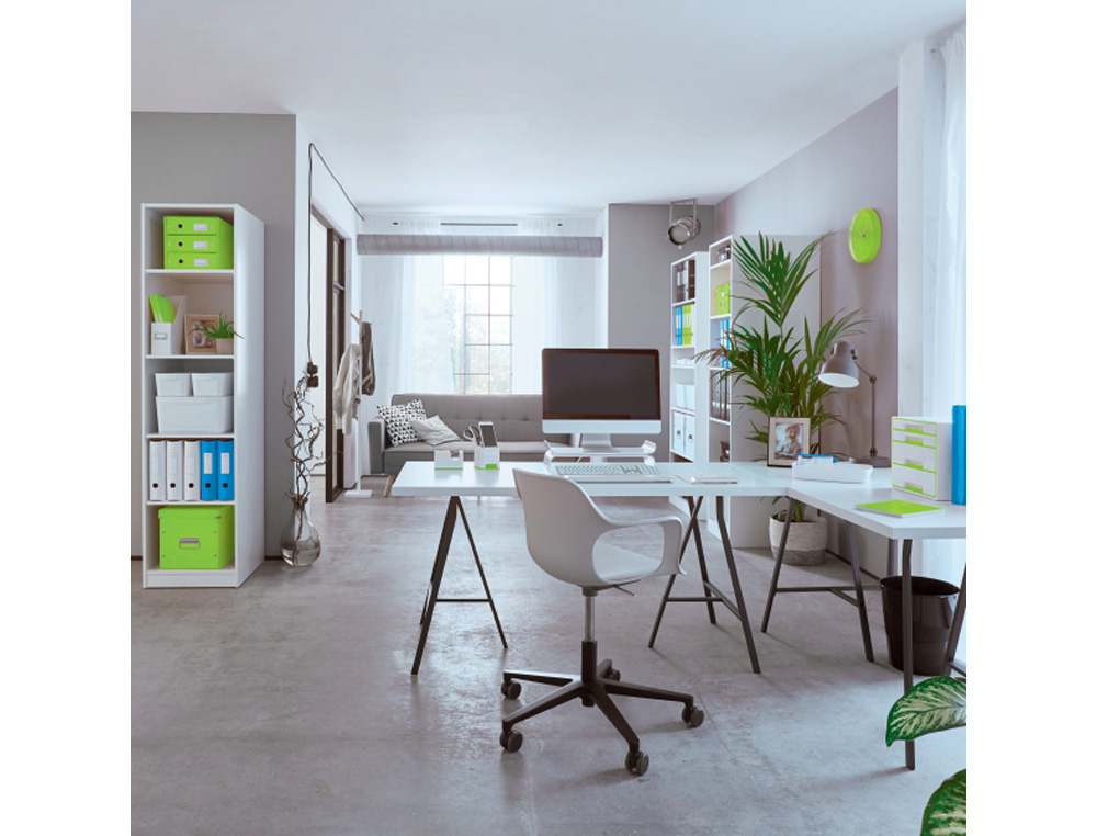 PORTARROLLO SOBREMESA LEITZ WOW DUAL PLASTICO PARA CINTAS 33 MT COLOR BLANCO/VERDE