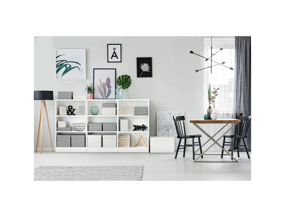 CAJA DE ALMACENAJE ESSELTE GRANDE COLOR GRIS 510X355X305 MM PACK DE 3 UNIDADES