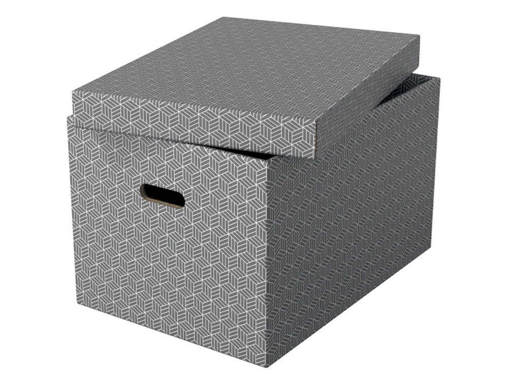 CAJA DE ALMACENAJE ESSELTE GRANDE COLOR GRIS 510X355X305 MM PACK DE 3 UNIDADES