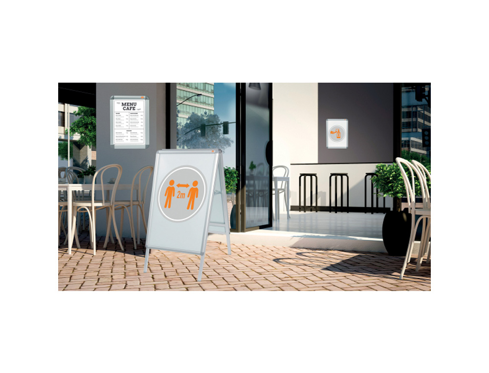 VITRINA DE ANUNCIOS NOBO CON MARCO DE ALUMINIO A PRESION PREMIUM PLUS PARA EXTERIOR DIN A0 976X40X1390 MM