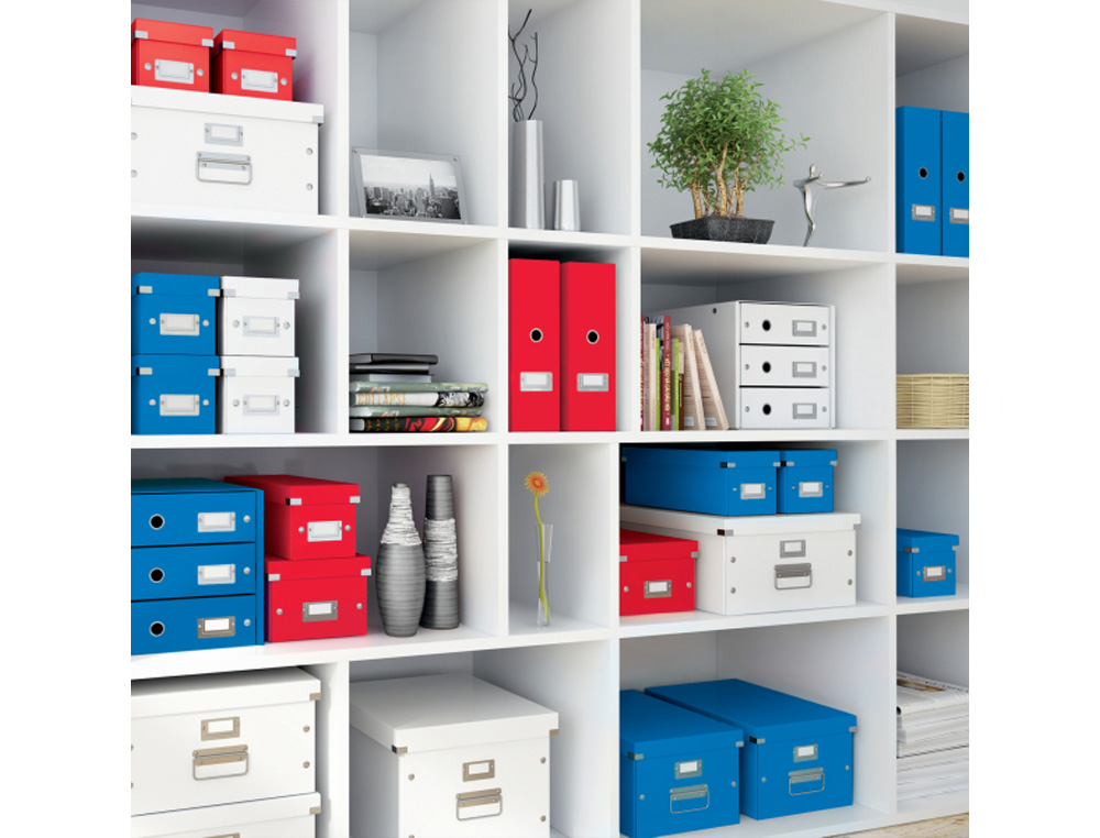 REVISTERO LEITZ CLICK & STORE CARTON FORRADO COLOR AZUL 103X170X235 MM