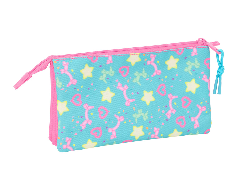 BOLSO ESCOLAR PORTATODO SAFTA TRIPLE GABBY S DOLLHOUSE CONFETTI 120X220X30 MM