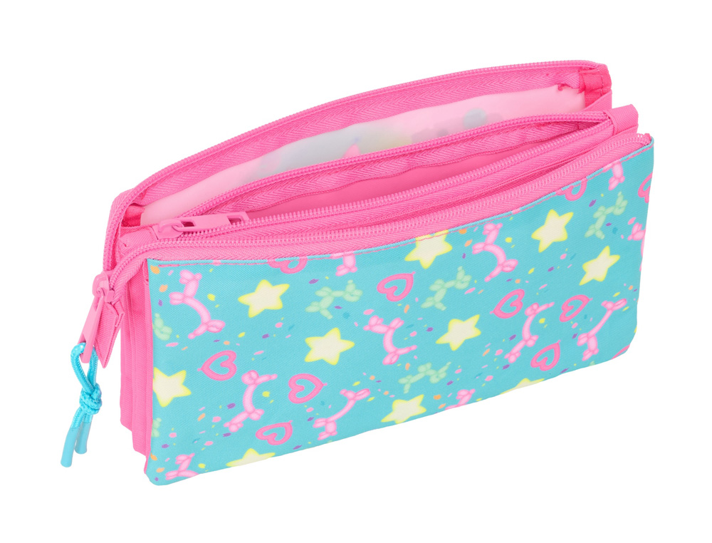 BOLSO ESCOLAR PORTATODO SAFTA TRIPLE GABBY S DOLLHOUSE CONFETTI 120X220X30 MM