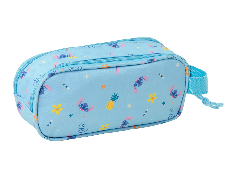 BOLSO ESCOLAR PORTATODO SAFTA DOBLE 3D MOCHILAS 3D STITCH 80X210X60 MM