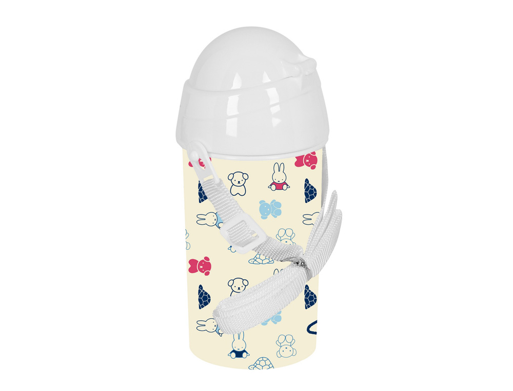 BOTELLA PORTALIQUIDOS SAFTA 500ML APERTURA AUTOMATICA CON PAJITA MIFFY BUDDY 195X75X75 MM