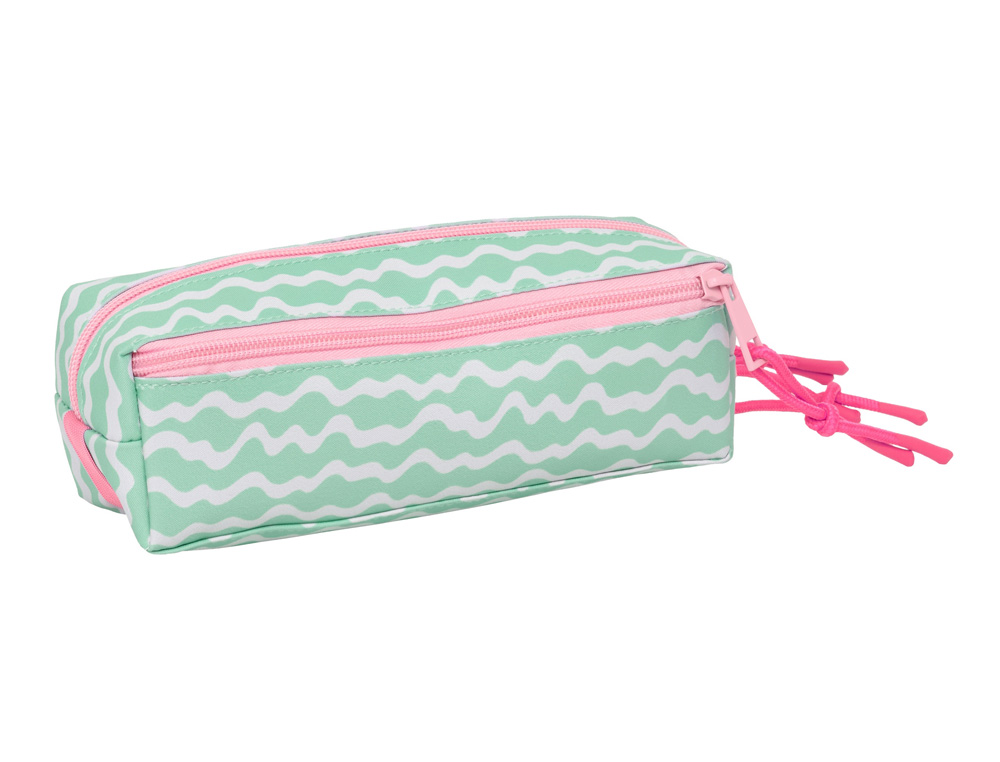 BOLSO ESCOLAR PORTATODO SAFTA TRIPLE PEQUEÑO CON GOMA ELASTICA 22CM STITCH ICE CREAM 85X220X60 MM