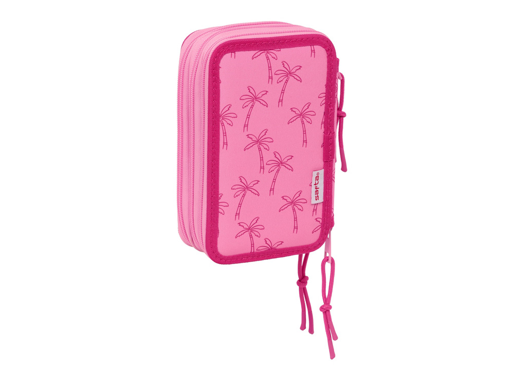PLUMIER ESCOLAR SAFTA TRIPLE 37 PIEZAS STITCH CHILL 195X125X55 MM