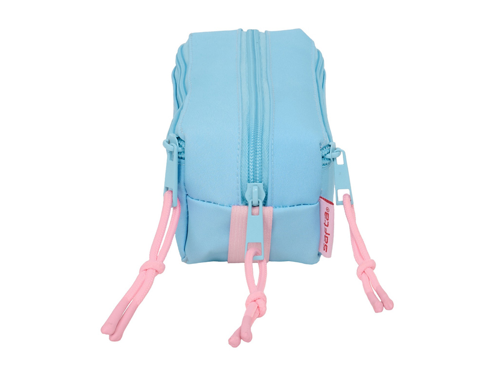 BOLSO ESCOLAR PORTATODO SAFTA TRIPLE PEQUEÑO CON GOMA ELASTICA 22CM STITCH HAPPY 85X220X60 MM