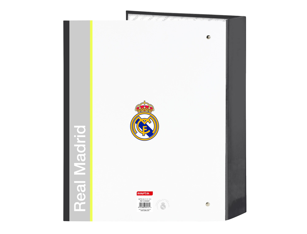 CARPETA SAFTA 4 ANILLAS FOLIO CARTON LOMO ANCHO REAL MADRID 1 EQUIPACION 25/26
