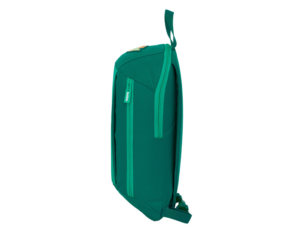 MINI MOCHILA SAFTA CON CREMALLERA VERTICAL RESISTENTE AL AGUA REAL BETIS 390X220X100 MM