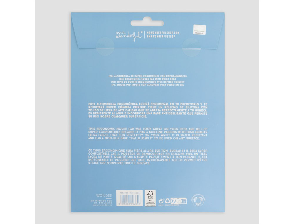 ALFOMBRILLA DE RATON MR WONDERFUL DE GEL ERGONOMICA MARGARITAS 250X230 MM