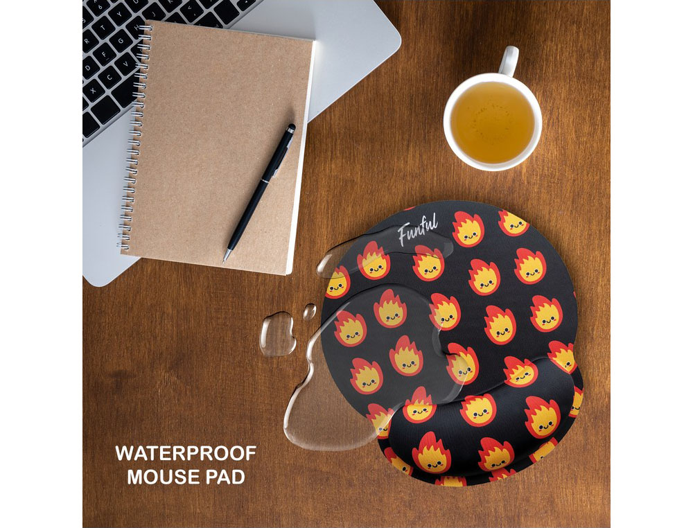 ALFOMBRILLA DE RATON FUNFUL DE GEL ERGONOMICA FUEGOTE 250X230 MM