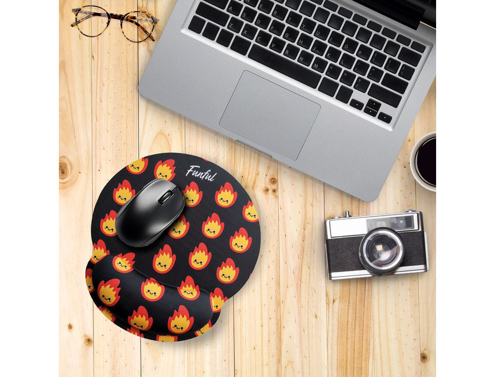 ALFOMBRILLA DE RATON FUNFUL DE GEL ERGONOMICA FUEGOTE 250X230 MM