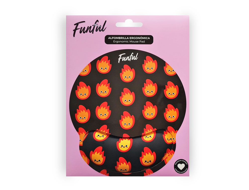 ALFOMBRILLA DE RATON FUNFUL DE GEL ERGONOMICA FUEGOTE 250X230 MM