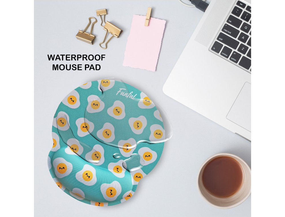 ALFOMBRILLA DE RATON FUNFUL DE GEL ERGONOMICA HUEVON 250X230 MM