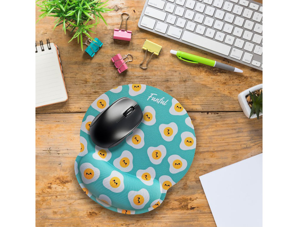 ALFOMBRILLA DE RATON FUNFUL DE GEL ERGONOMICA HUEVON 250X230 MM