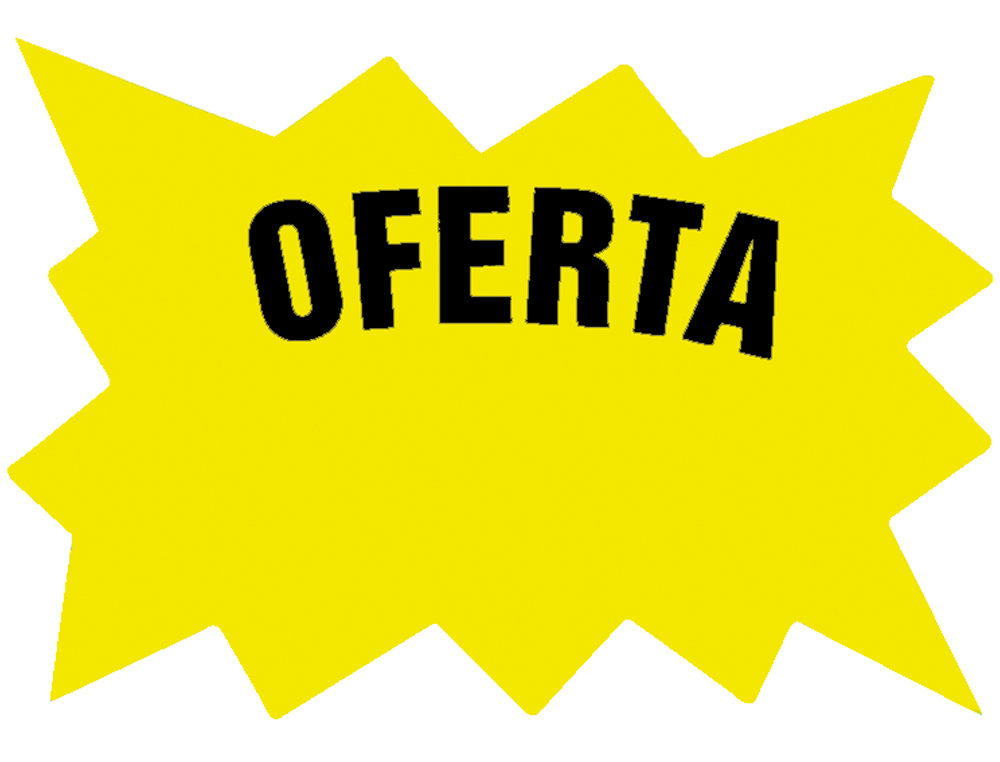 CARTEL CARTULINA ETIQUETA MARCAPRECIOS AMARILLO FLUORESCENTE 110X80 MM BOLSA DE 50 ETIQUETAS