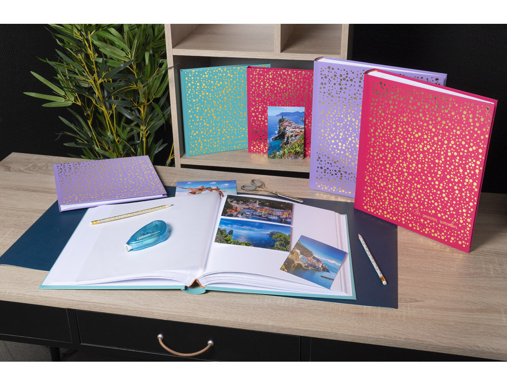 ALBUM DE FOTOS EXACOMPTA PLUM 290X320 MM 60 PAGINAS 300 FOTOS 10X15 CM COLOR VIOLETA