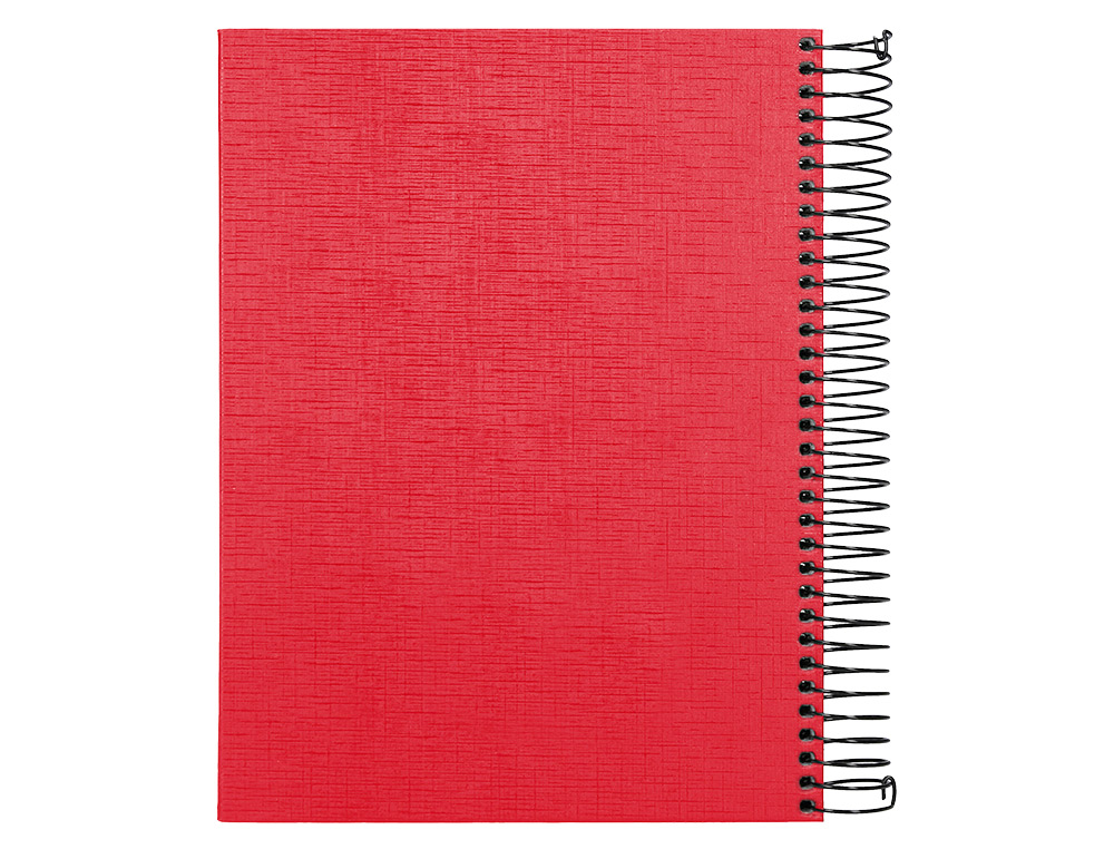 CUADERNO ESPIRAL LIDERPAPEL A5 MICRO PAPERCOAT TAPA FORRADA 140H 75GR CUADRO5MM 5 BANDA S 6 TALADROS ROJO