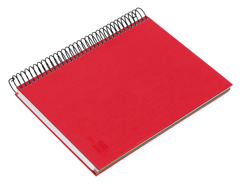 CUADERNO ESPIRAL LIDERPAPEL A5 MICRO PAPERCOAT TAPA FORRADA 140H 75GR CUADRO5MM 5 BANDA S 6 TALADROS ROJO