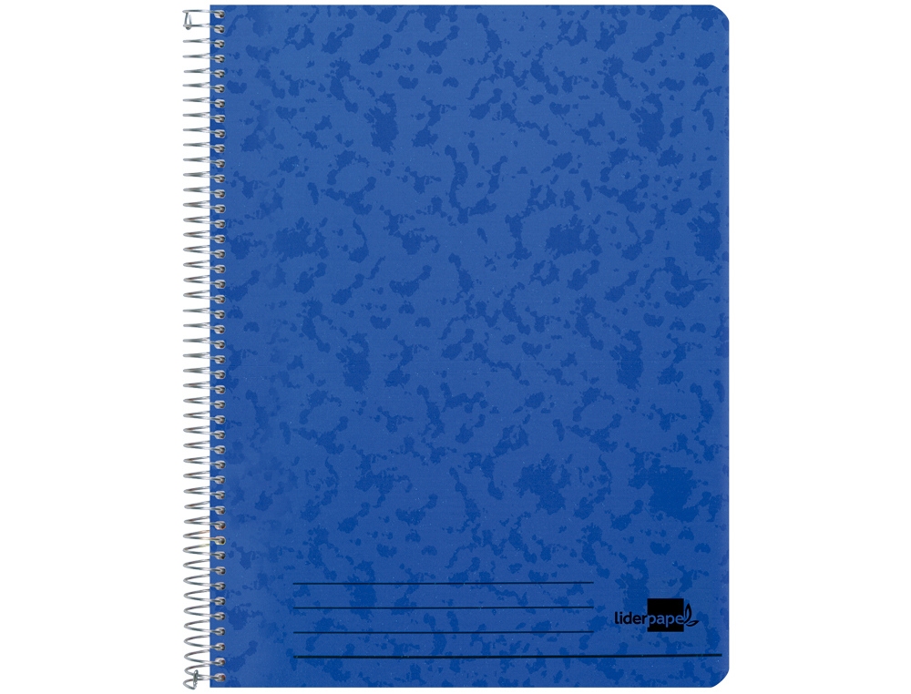 CUADERNO ESPIRAL LIDERPAPEL FOLIO 100H CUADRO 4MM TAPA AZUL CON MARGEN 70 GR
