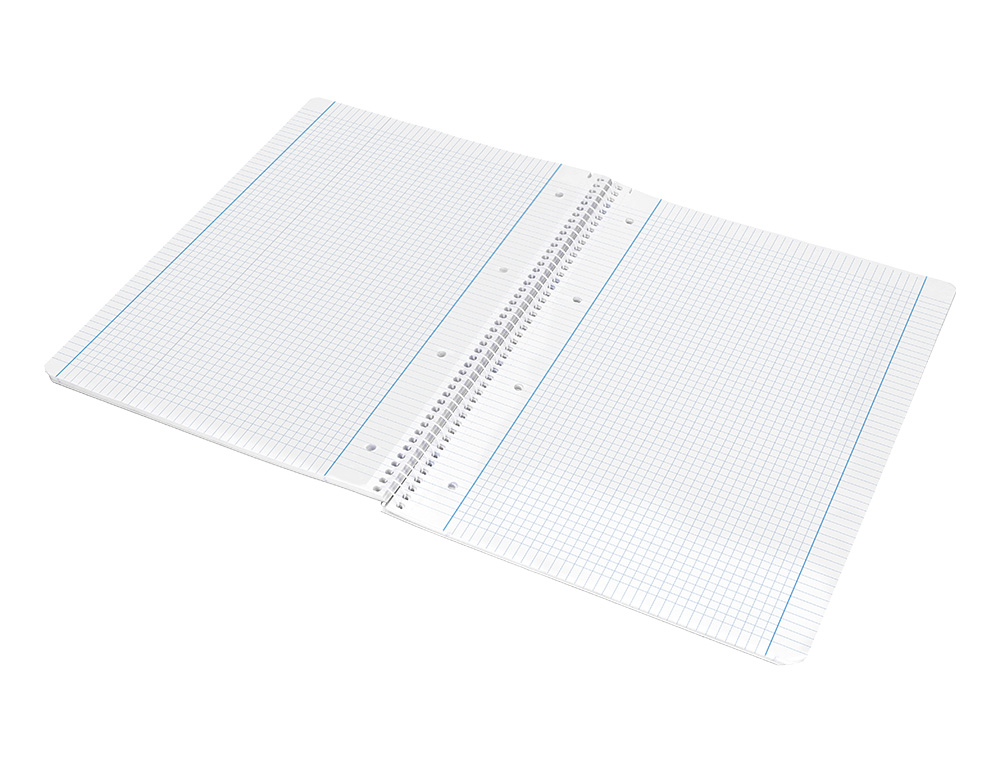CUADERNO ESPIRAL LIDERPAPEL A4 MICRO SERIE AZUL TAPA BLANDA 80H 75GR CUADRO 5MM CON MAR GEN 4 TALADROS AZUL