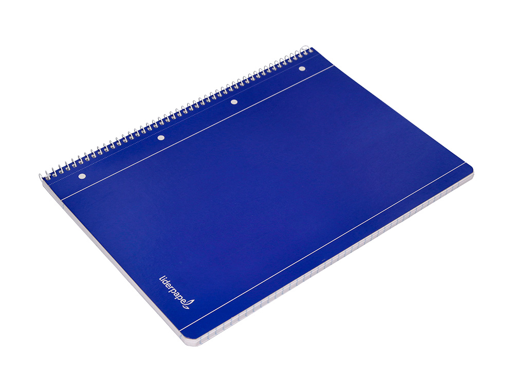 CUADERNO ESPIRAL LIDERPAPEL A4 MICRO SERIE AZUL TAPA BLANDA 80H 75GR CUADRO 5MM CON MAR GEN 4 TALADROS AZUL