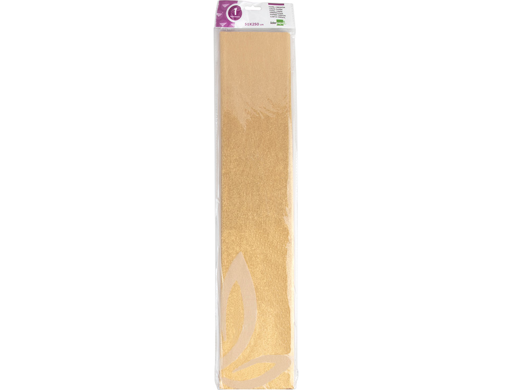PAPEL CRESPON LIDERPAPEL 50 CM X 2.5M METALIZADO ORO