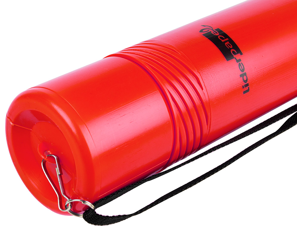 PORTAPLANOS PLASTICO LIDERPAPEL DIAMETRO 6 CM EXTENSIBLE HASTA 80 ROJO