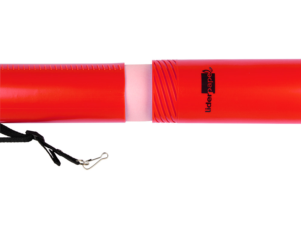 PORTAPLANOS PLASTICO LIDERPAPEL DIAMETRO 6 CM EXTENSIBLE HASTA 80 ROJO