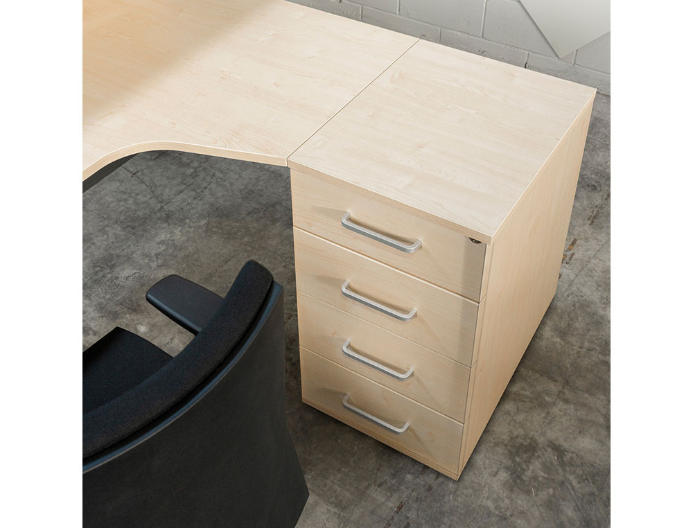 CAJONERA ROCADA CON 4 CAJONES SERIE STORE 60X47X74 CM ACABADO HAYA/HAYA