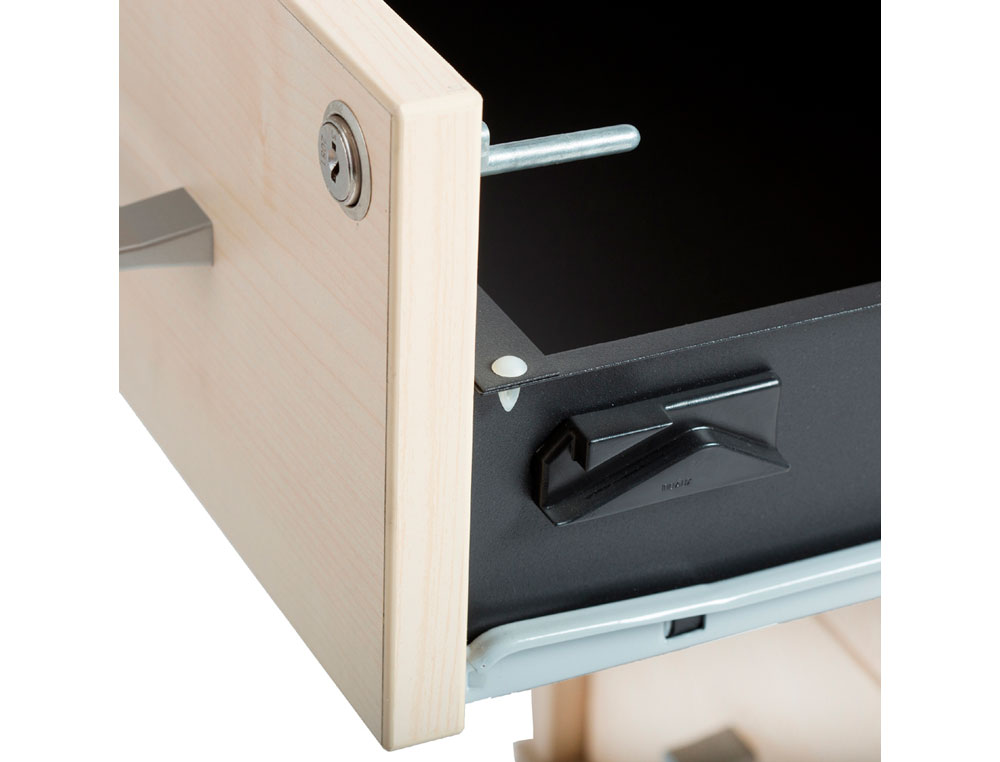 CAJONERA ROCADA CON 4 CAJONES SERIE STORE 60X47X74 CM ACABADO HAYA/HAYA