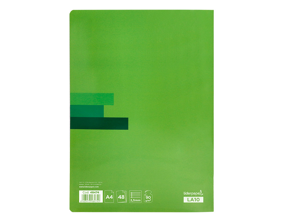 LIBRETA LIDERPAPEL SCRIPTUS A4 48 HOJAS 90G/M2 PAUTA 5 2.5MM CON MARGEN