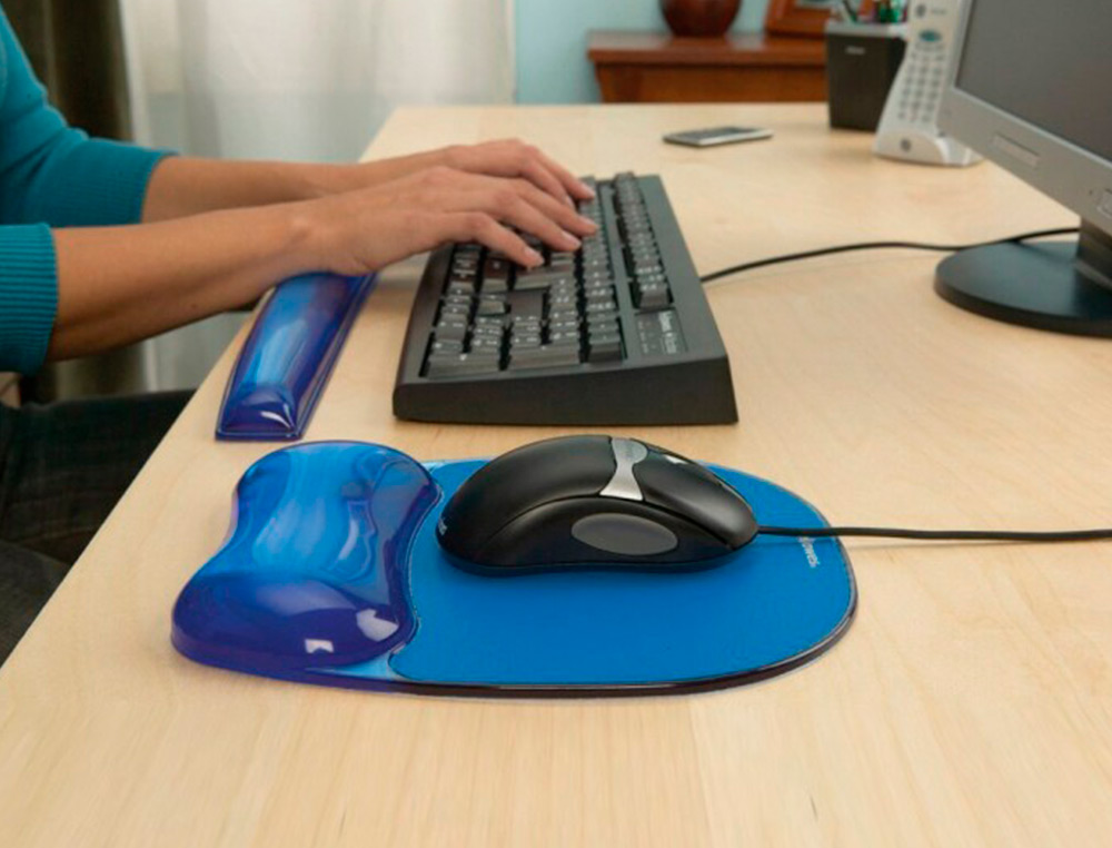 ALFOMBRILLA PARA RATON FELLOWES AZUL CON REPOSAMUECA DE GEL