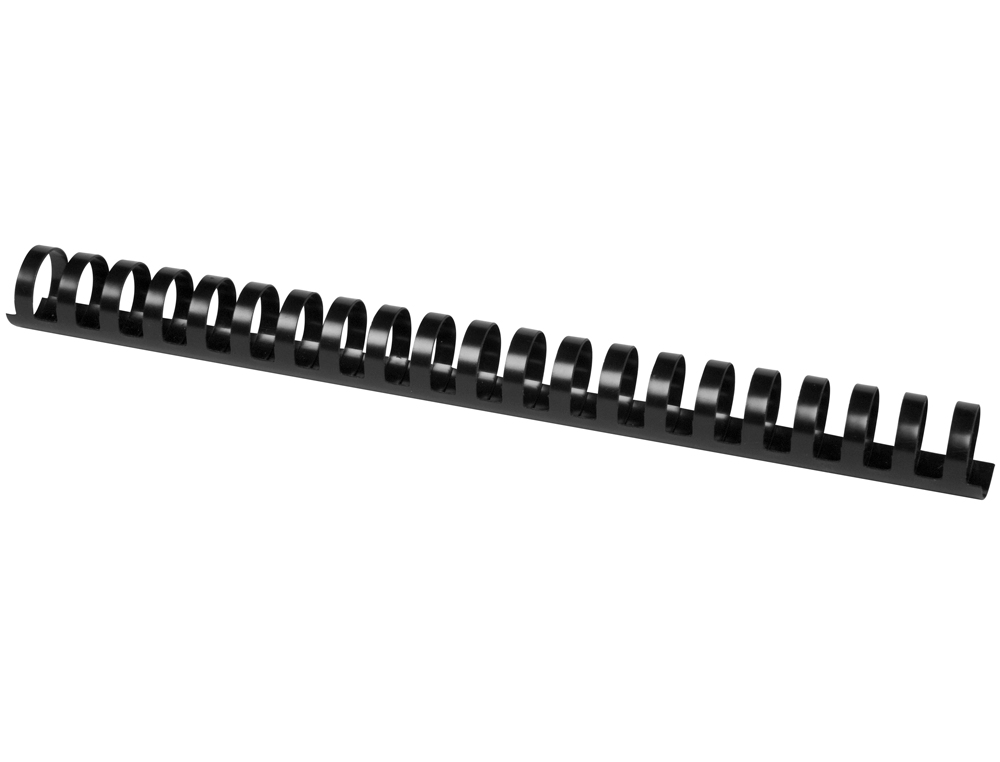 CANUTILLO Q-CONNECT REDONDO 25 MM PLASTICO NEGRO CAPACIDAD 225 HOJAS CAJA DE 50 UNIDADES