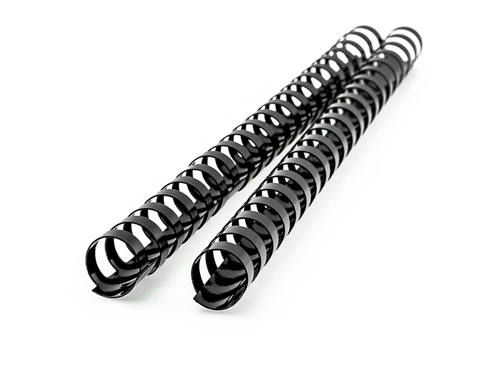 CANUTILLO Q-CONNECT REDONDO 25 MM PLASTICO NEGRO CAPACIDAD 225 HOJAS CAJA DE 50 UNIDADES