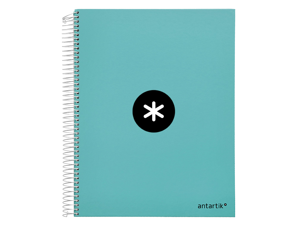 CUADERNO ESPIRAL A4 MICRO ANTARTIK TAPA FORRADA 120H 90 GR CUADRO 5MM 5 BANDAS 4 TALADROS COLOR MENTA