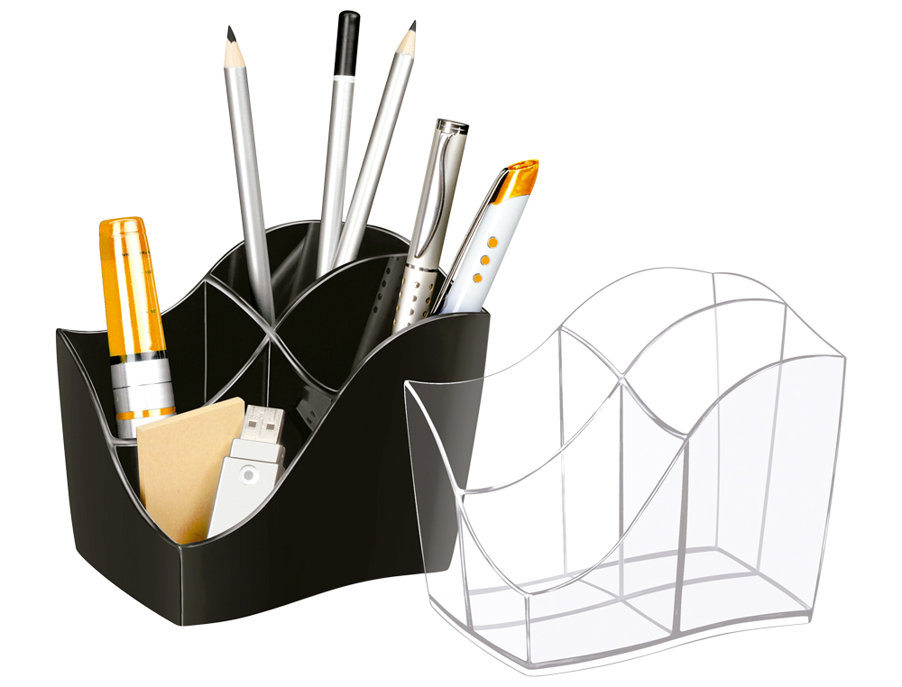 CUBILETE PORTALAPICES CEP GAMA ELLYPSE PLASTICO NEGRO 118X89X98 MM