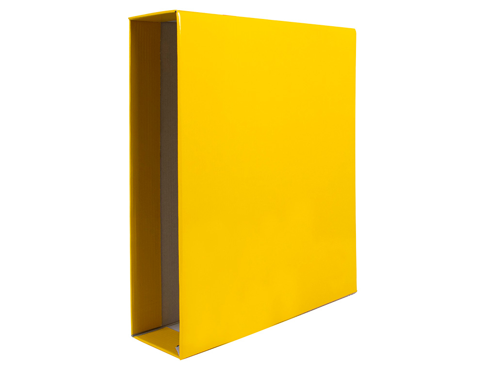 CAJA ARCHIVADOR LIDERPAPEL DE PALANCA CARTON FOLIO DOCUMENTA LOMO 75MM COLOR AMARILLO