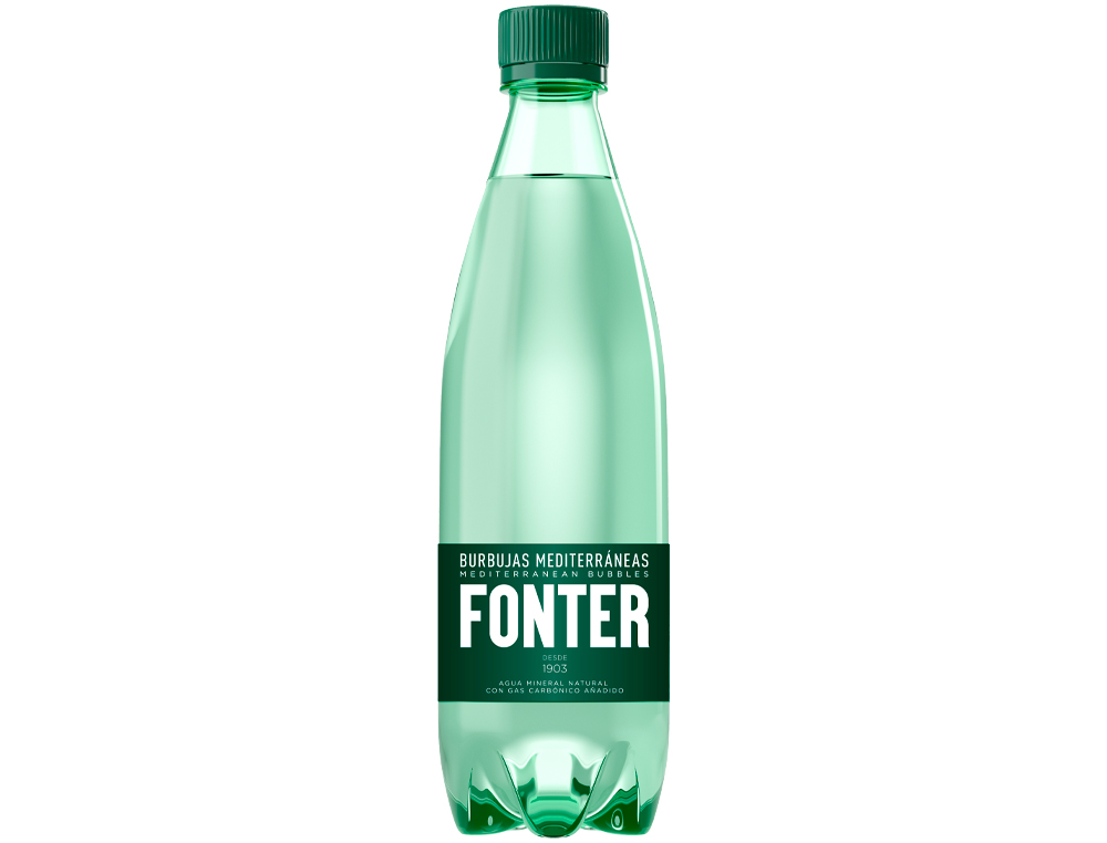 AGUA MINERAL NATURAL CON GAS FONTER BOTELLA DE 500 ML