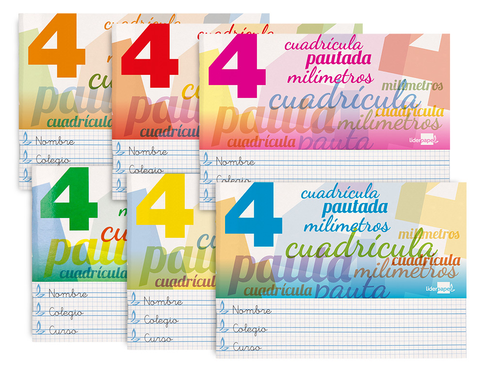 LIBRETA LIDERPAPEL PAUTAGUIA TAPA CARTONCILLO 32 HOJAS DIN A5 70 GR CUADRICULADO PAUTADO 4 MM APAISADO CON MARGEN