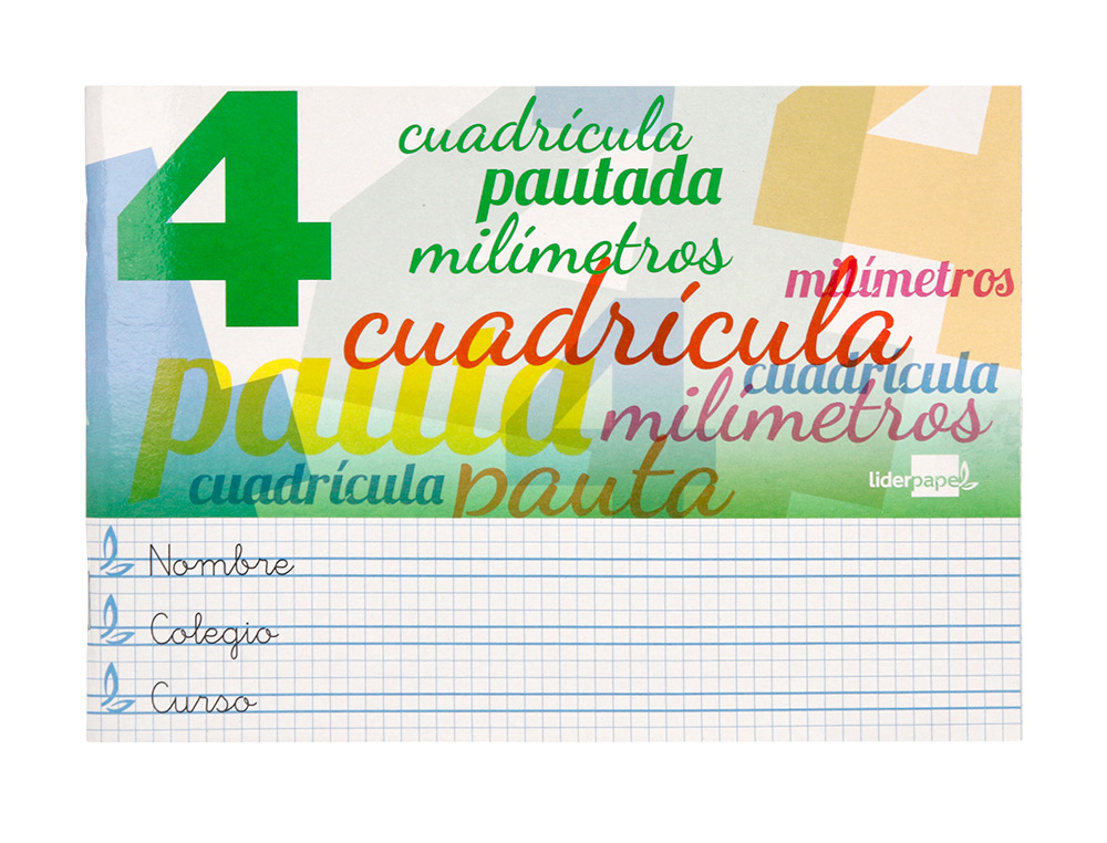 LIBRETA LIDERPAPEL PAUTAGUIA TAPA CARTONCILLO 32 HOJAS DIN A5 70 GR CUADRICULADO PAUTADO 4 MM APAISADO CON MARGEN